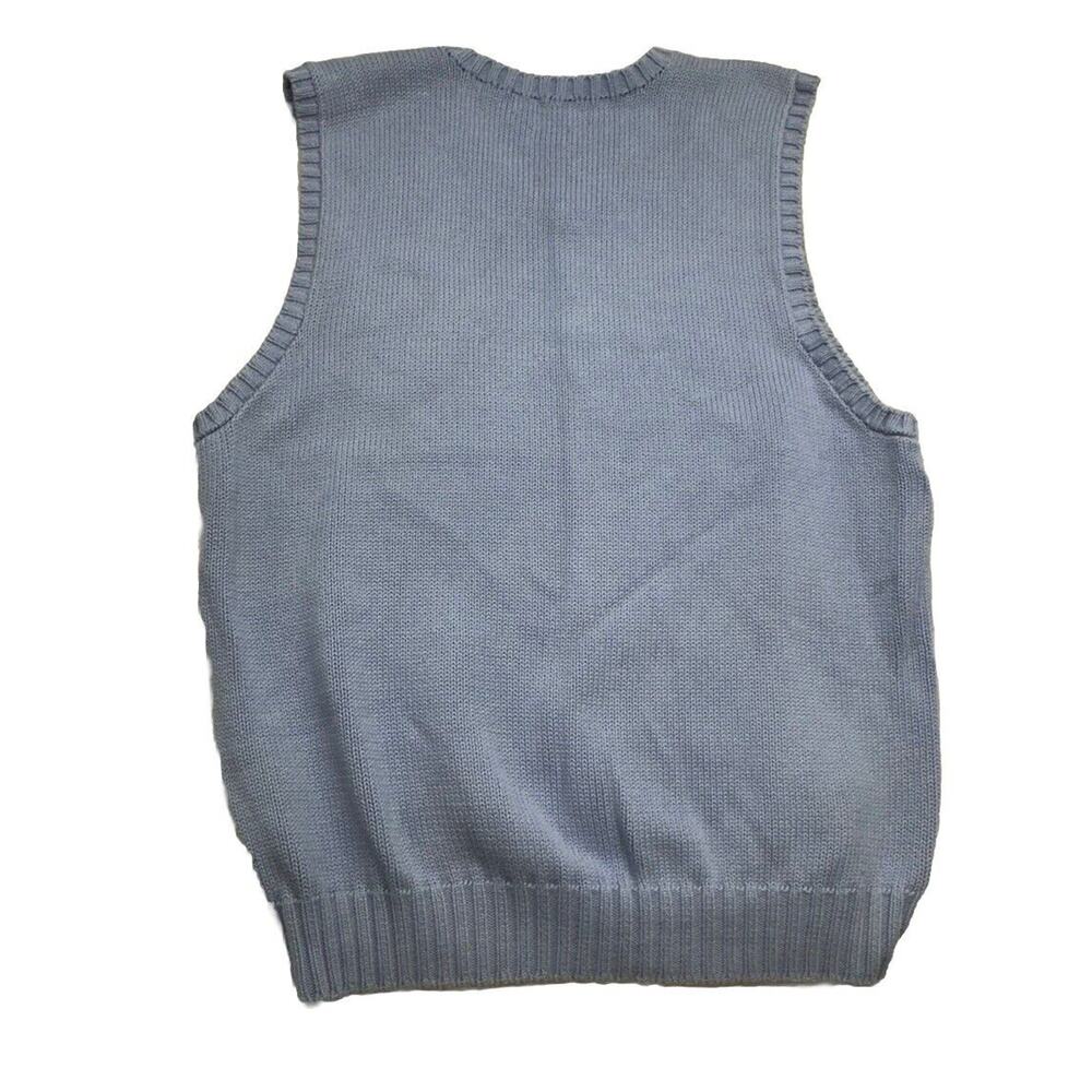 Polo Ralph Lauren Sweater Vest Mens Large Vintage Baby Blue 100% Cotton - Picture 8 of 8
